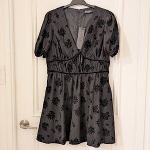 Disturbia Giselle Floral Puff Sleeve Mini Dress - US12